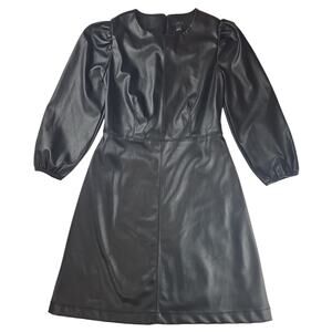 Ann Taylor| Black, Faux Leather, Dress | Size 2
